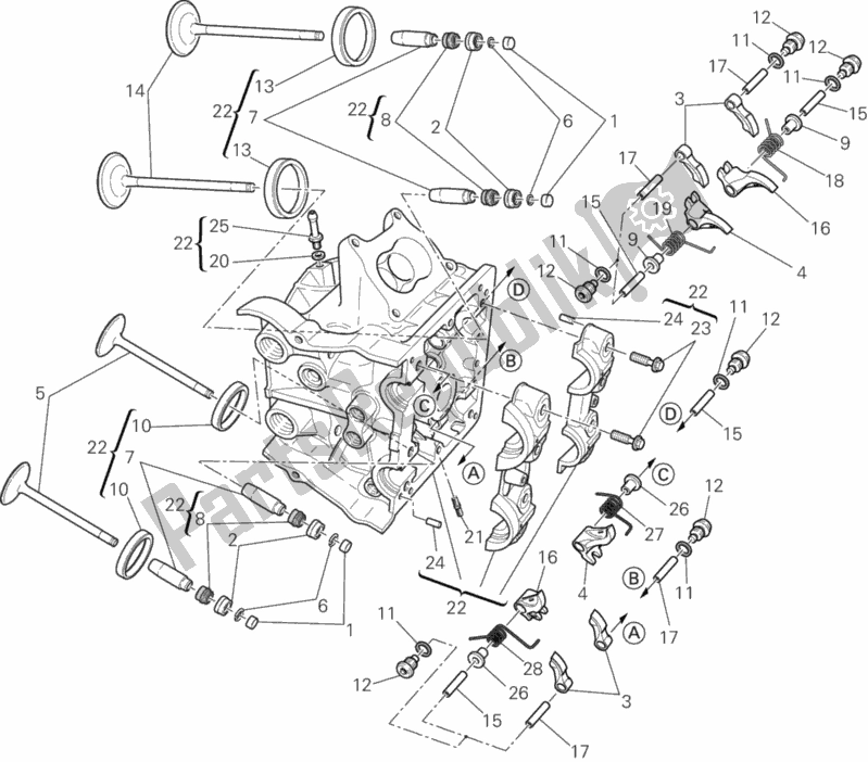 Todas as partes de Cabeça De Cilindro Horizontal do Ducati Diavel Carbon Thailand 1200 2014